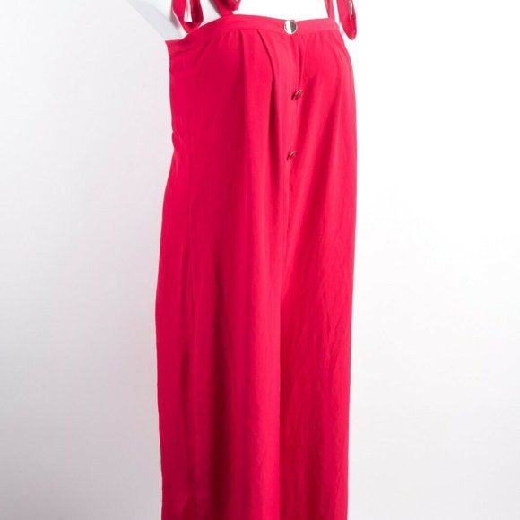 Zara Womens Flowy Jumpsuit M Red With Straps - Picture 6 of 7